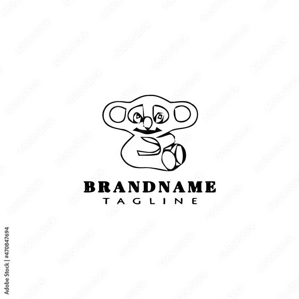 cute koala logo template icon vector illustration