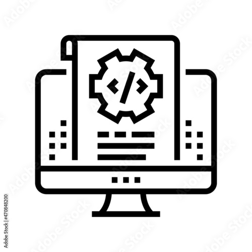 script code line icon vector. script code sign. isolated contour symbol black illustration
