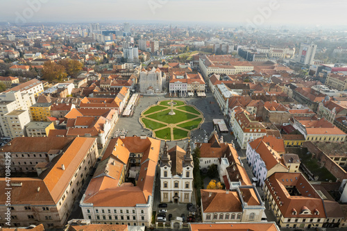 Panorama of old town from Timișoara Romania. European cultural capital of 2023.