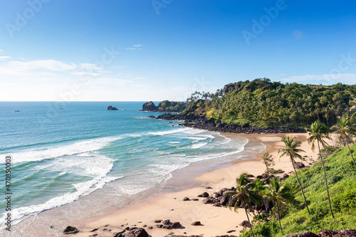 Panorama of Cabo De Rama Beach - Goa India photo