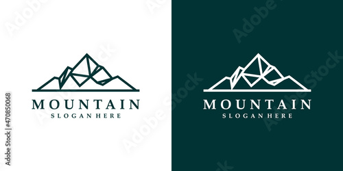 Mountain logo design template ector