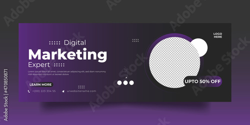 Digital marketing facebook cover social media post and web banner template