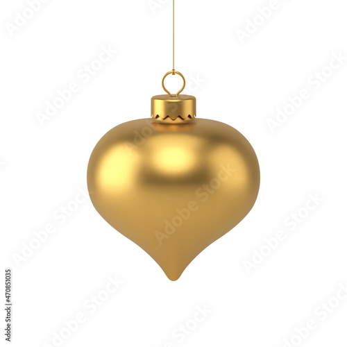 Bright golden metallic hanged luxury Christmas tree toy celebrating traditional holiday vector