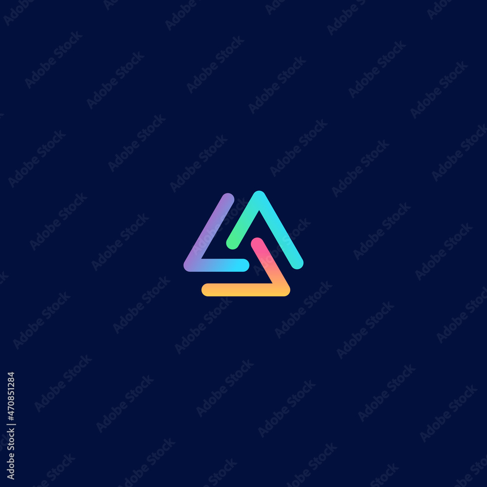 Illustration vector graphic template of triangle logo Illustration vector graphic template of triangle logo