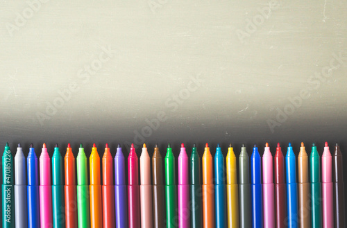 Color marker color pen set  on white background
