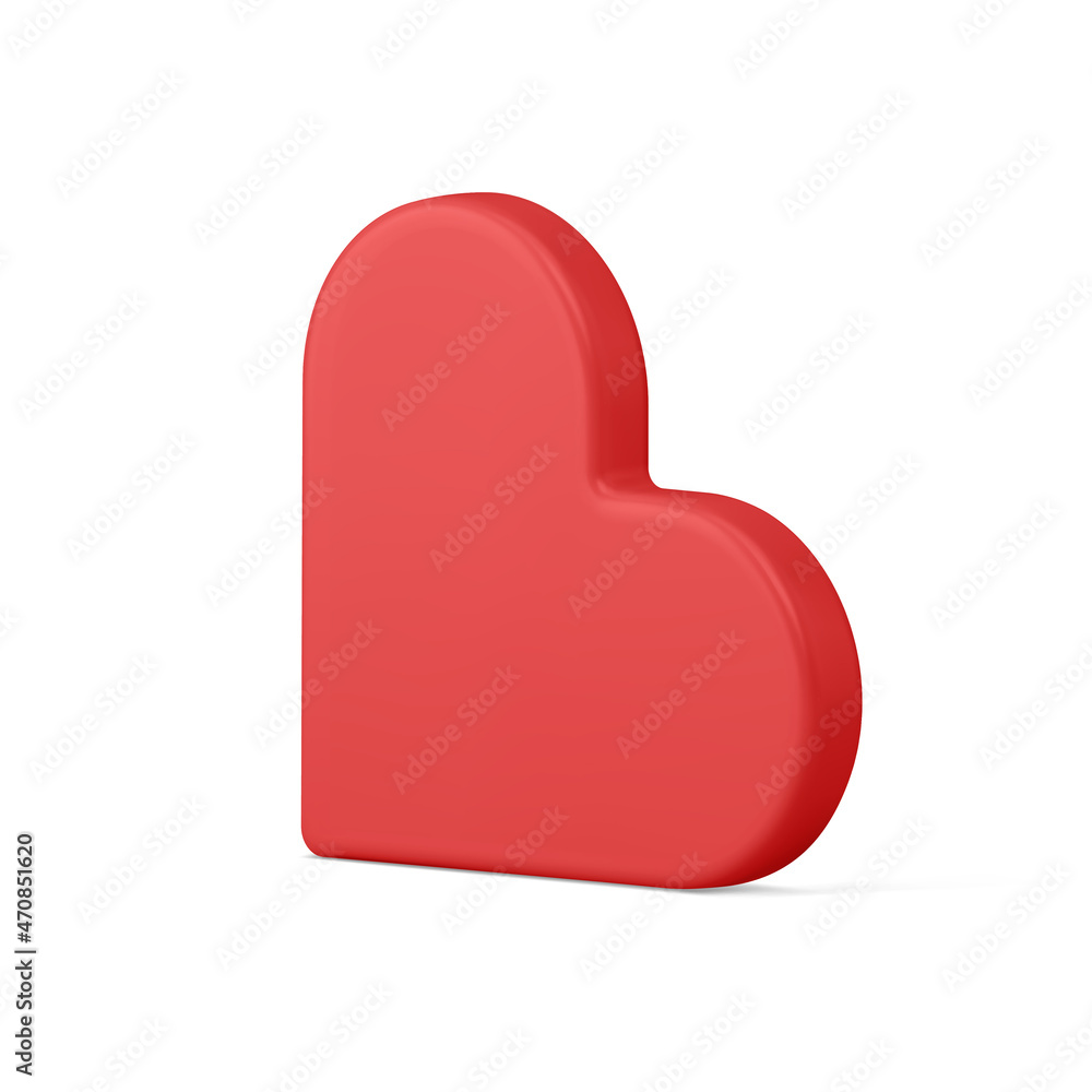 Fashion romantic red heart isometric decorative design festive decor holiday celebration 3d vector Fashion romantic red heart isometric decorative design festive decor holiday celebration 3d vector