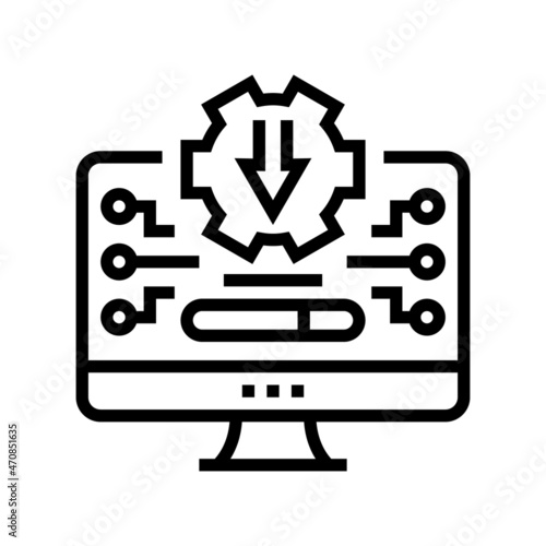 freeware download line icon vector. freeware download sign. isolated contour symbol black illustration