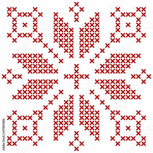 Scandinavian style Christmas cross stitch star pattern