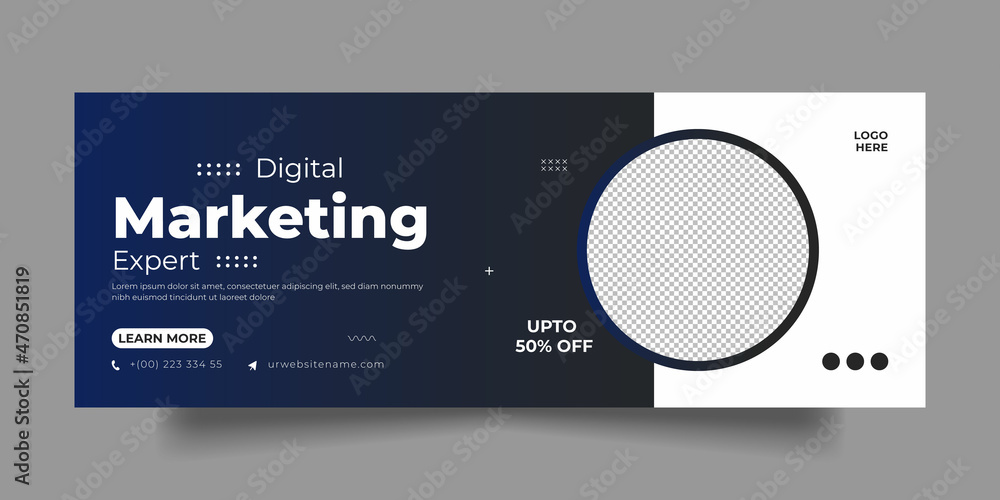 Digital marketing facebook cover social media post and web banner template