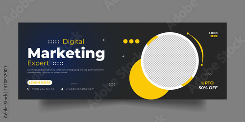Digital marketing facebook cover social media post and web banner template