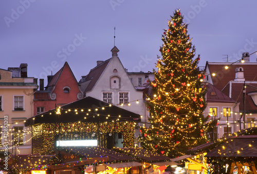 Christmas decoration of Town hall square in Tallinn. Estonia