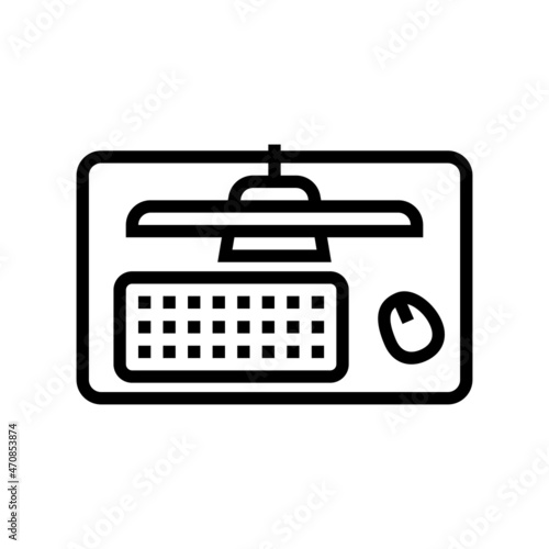 desk mat line icon vector. desk mat sign. isolated contour symbol black illustration