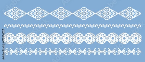 Abstract repeating ornament. Vector set divayder. A collection of vintage frame and border. Frame template. Modern design element. 