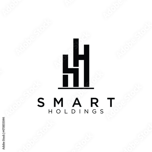 Initial letter SH abstract concept bulding logo template 