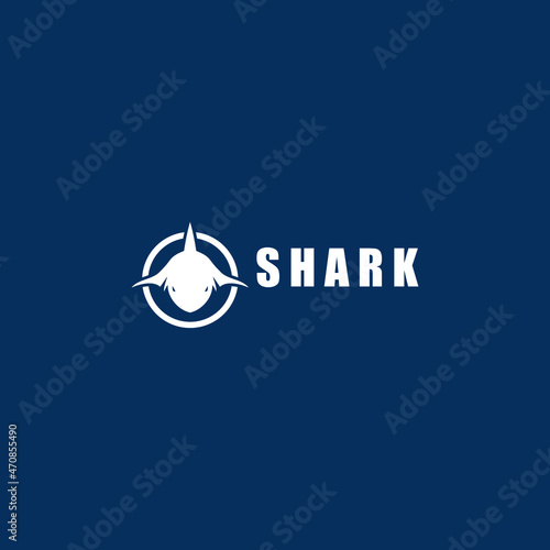 Shark fish icon fast move logo template 