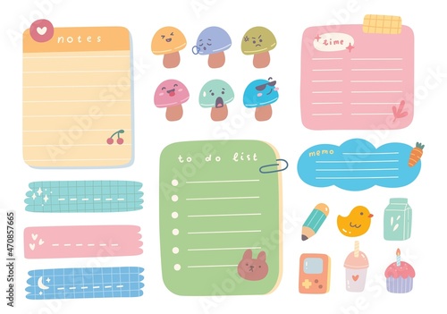 Cute journal and planner design vector illustration