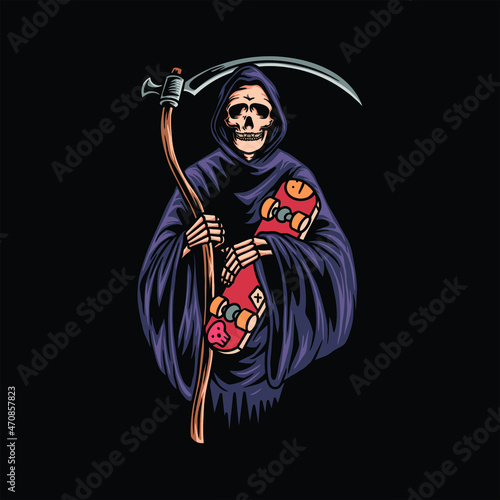 grim reaper illustration vector design