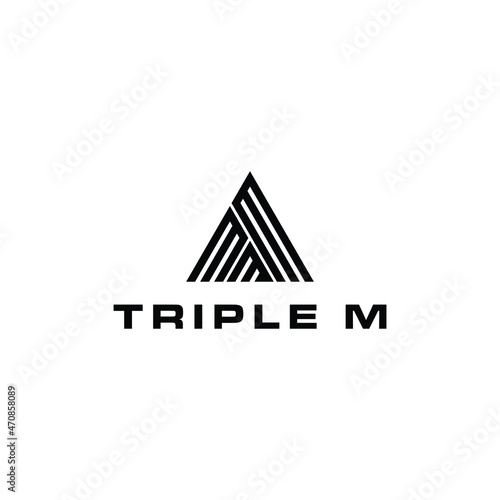 Letter M Monogram Triangle Mountain Shape Logo Template 