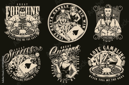 Casino vintage labels