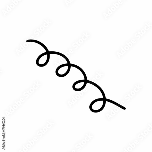 Vector curls abstract scribble with hand drawn line. Simple doodle elements for seasonal design, textile, decoration kids playroom or greeting card. Isolated sketch on white background.