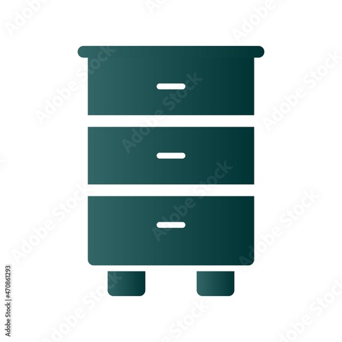 Chest Of Drawers Glyph Gradient Vector Icon Design