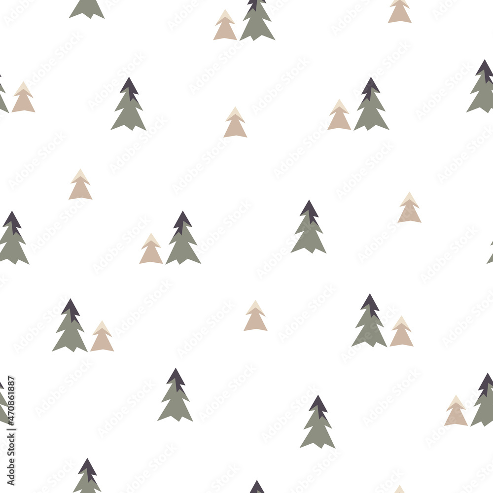 Christmas tree in scandinavian style pattern on white background. New Year ornament. Vector stock illustration Christmas tree in scandinavian style pattern on white background. New Year ornament. Vector stock illustration