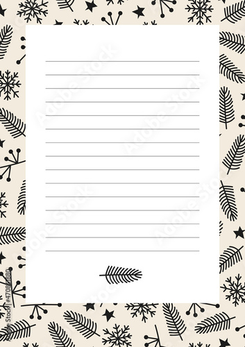 Fotografie Christmas wish list in doodle hand drawn style