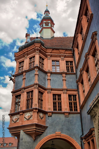 görlitz, deutschland - historischer schönhof am untermarkt