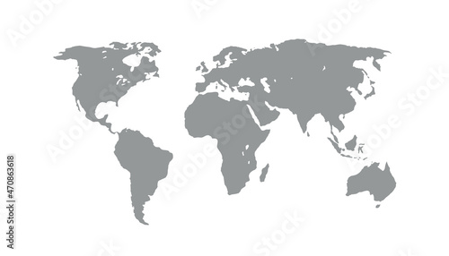 World map. Color vector modern. Silhouette map 