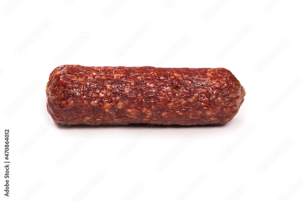 Tasty salami isolated on a white background. Tasty salami isolated on a white background.