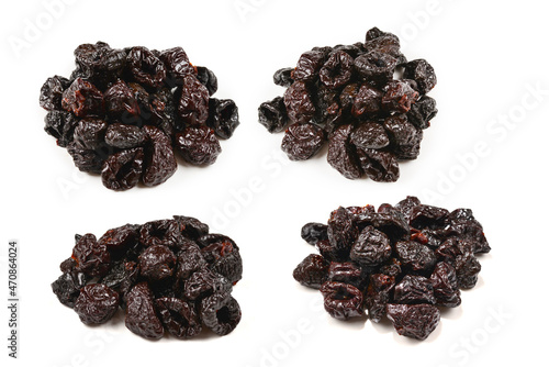 Dried plum isolated on white background