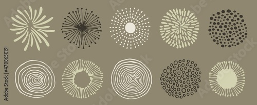 A set of ten doodle abstract patterns. Design for decoration. Vector illustration.