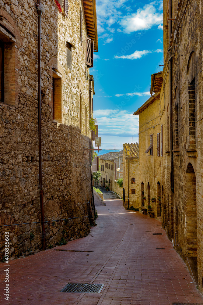 City panorama of the town of San Gimignano Tuscany Italy