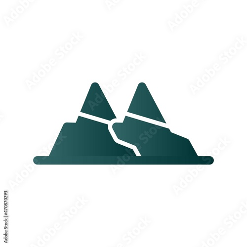 Mountains Glyph Gradient Vector Icon Design