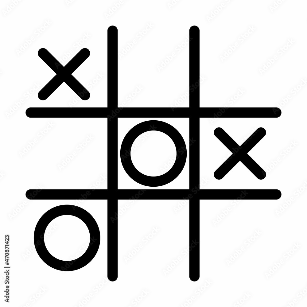 Tic-tac-toe game with cross and circle. Mini game. Vector illustration. Tic-tac-toe game with cross and circle. Mini game. Vector illustration.