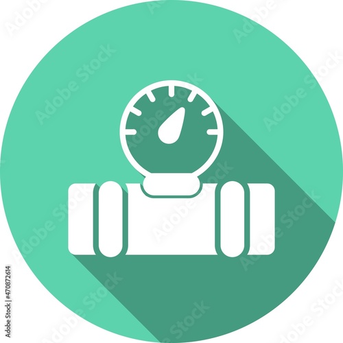 Fuel Guage Glyph Circle Vector Icon Design