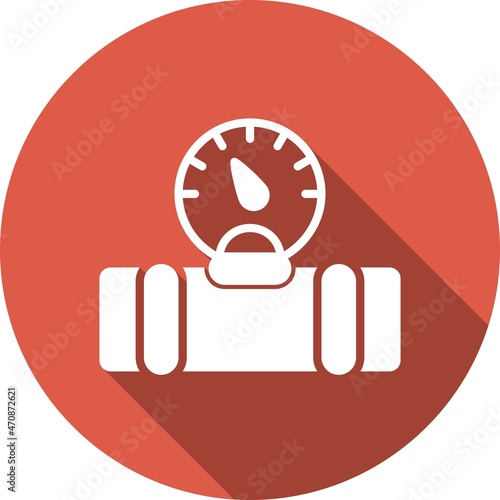 Gas Guage Glyph Circle Vector Icon Design
