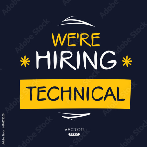 We are hiring Technical, vector illustration.