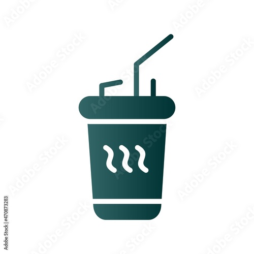 Disposable Tea CUp Glyph Gradient Vector Icon Design