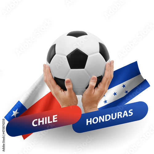 Soccer football competition match, national teams chile vs honduras