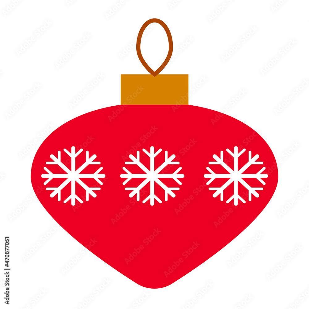 Сhristmas-tree decoration isolated on white background. Flat vector illustration Сhristmas-tree decoration isolated on white background. Flat vector illustration