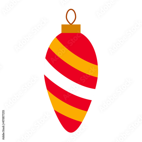 Сhristmas-tree decoration isolated on white background. Flat vector illustration