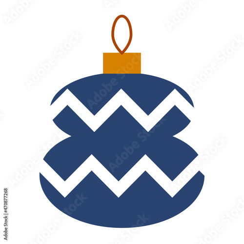 Сhristmas-tree decoration isolated on white background. Flat vector illustration