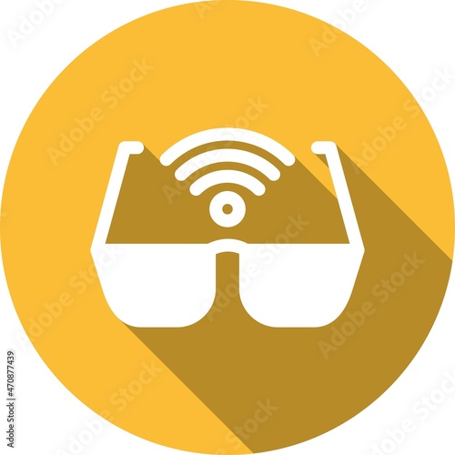 Google Glasses Glyph Circle Vector Icon Design photo