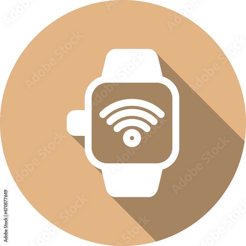 Smartwatch Glyph Circle Vector Icon Design