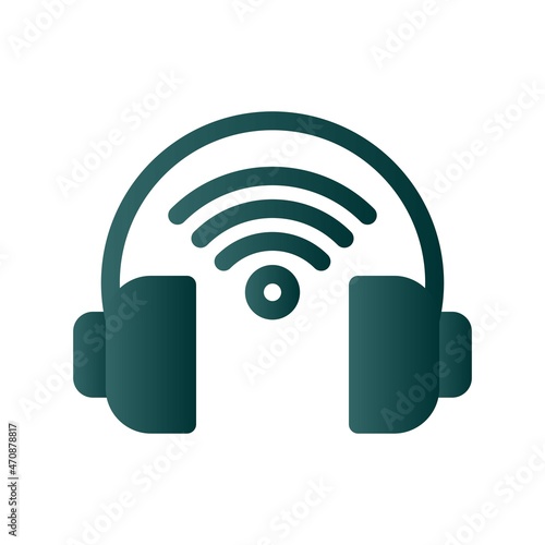 Headphones Glyph Gradient Vector Icon Design