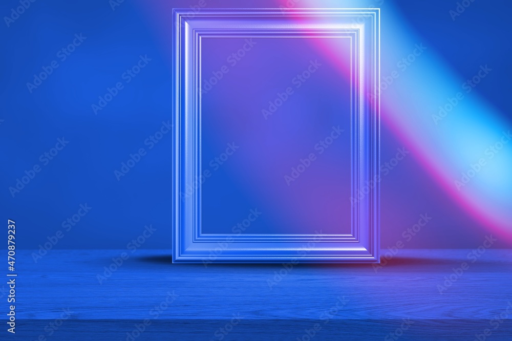 Blank picture frame with retro futurism style Blank picture frame with retro futurism style