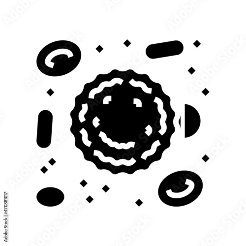 white blood cells glyph icon vector. white blood cells sign. isolated contour symbol black illustration