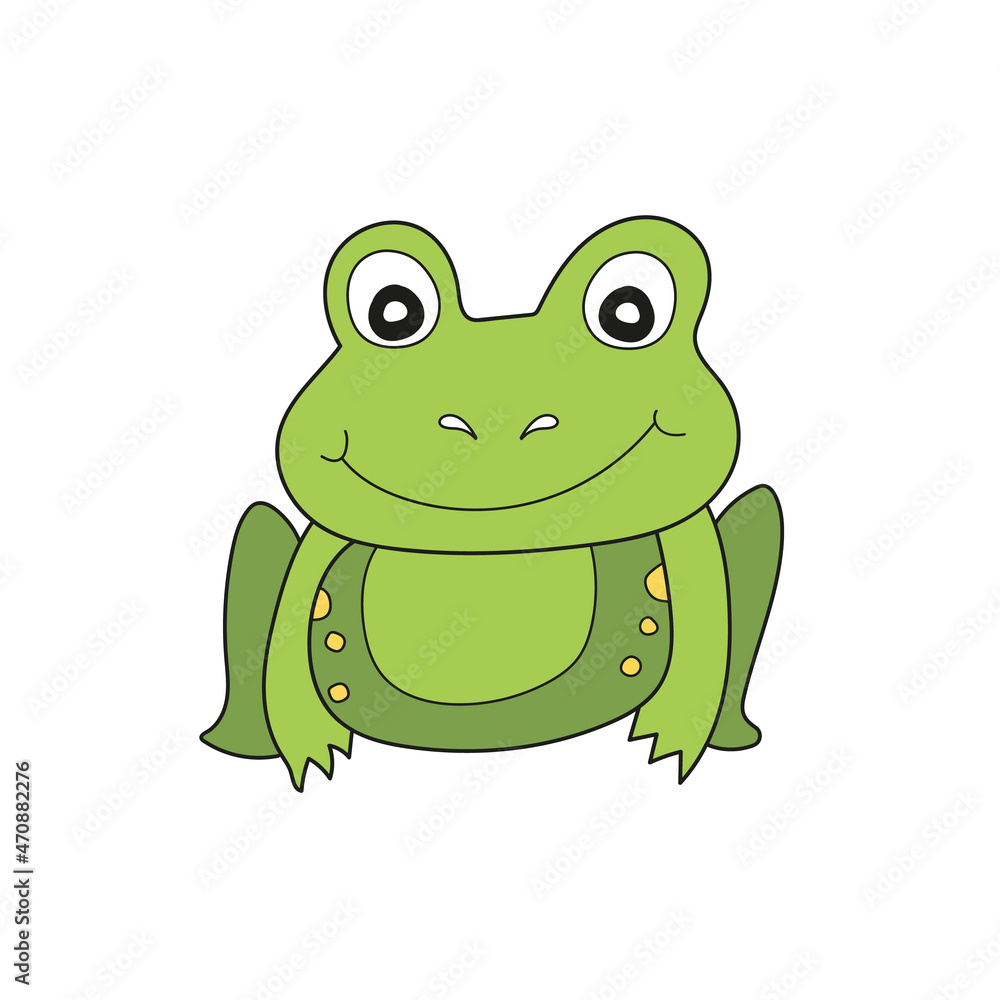 Simple cartoon icon. Vector illustration Cute Frog. Isolated on white background Simple cartoon icon. Vector illustration Cute Frog. Isolated on white background