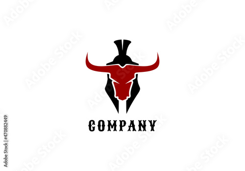 Logo Gladiator Bull Vector Illustration Template Good For Any Industry